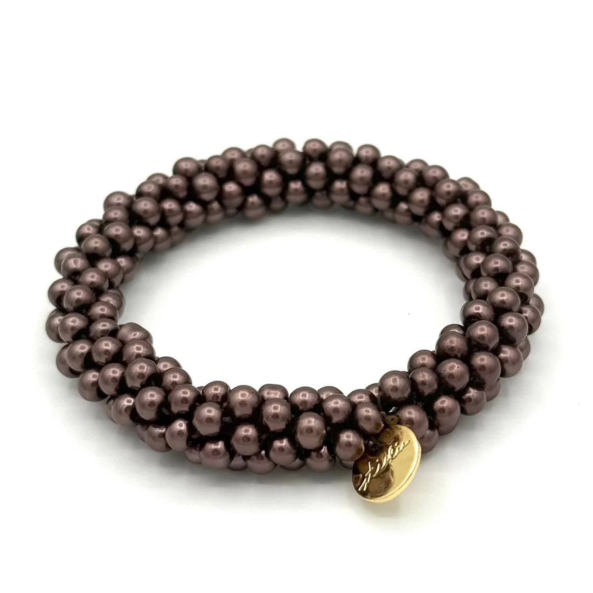 Stiekie Mocha Pearl – Parel Haarelastiek & Armband