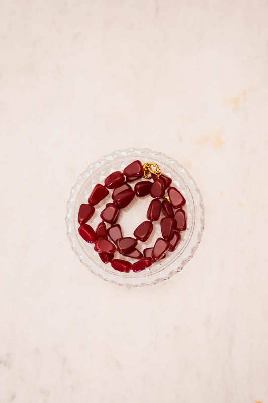 Burgundy armband goud Label Kiki