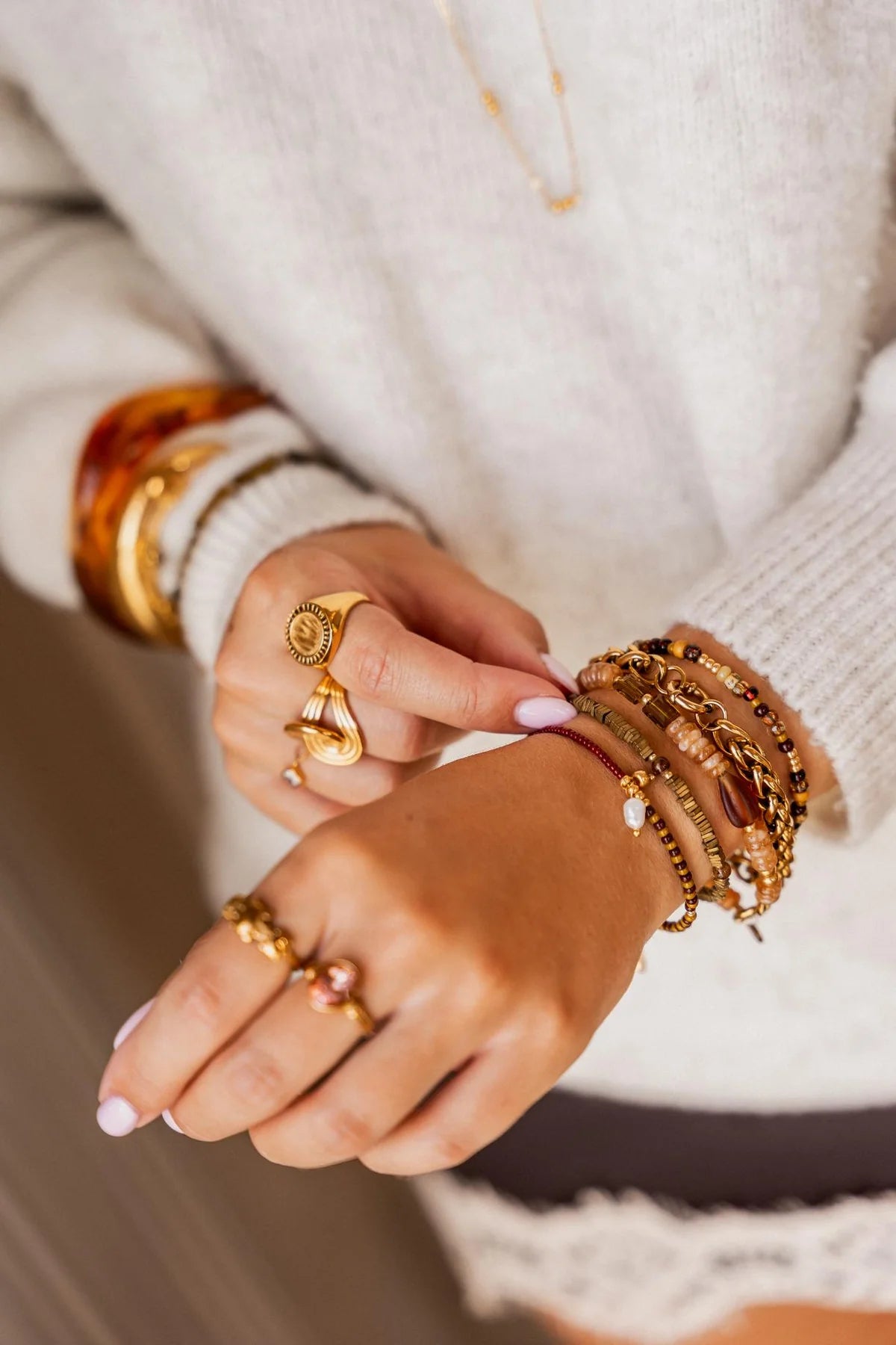 Oxblood bracelet gold Label Kiki