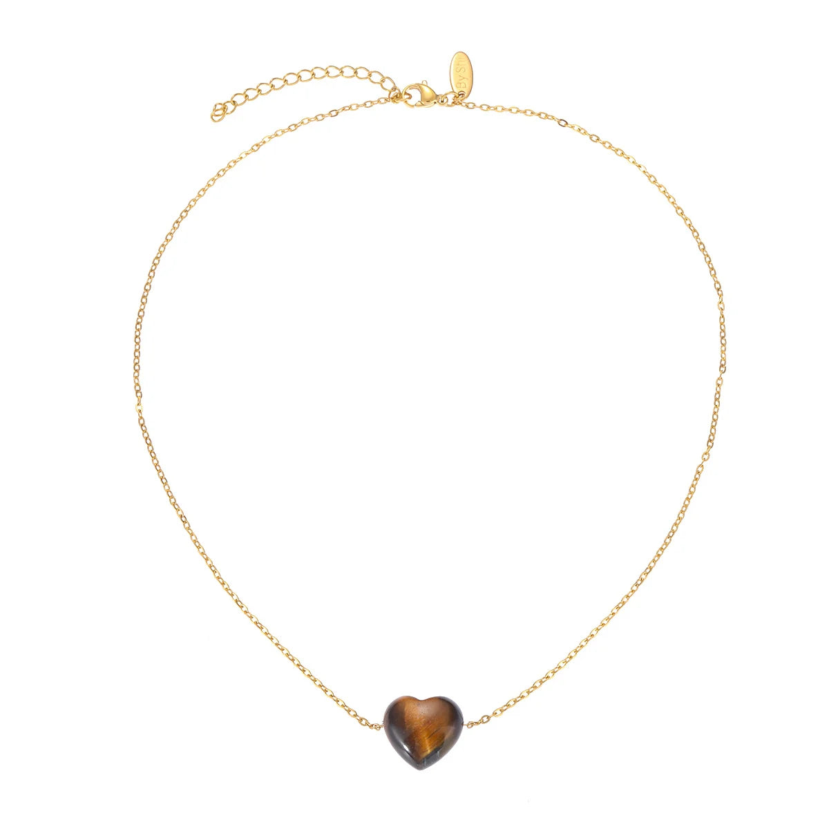 By Shir Ketting edelsteen hart groen Jaspis