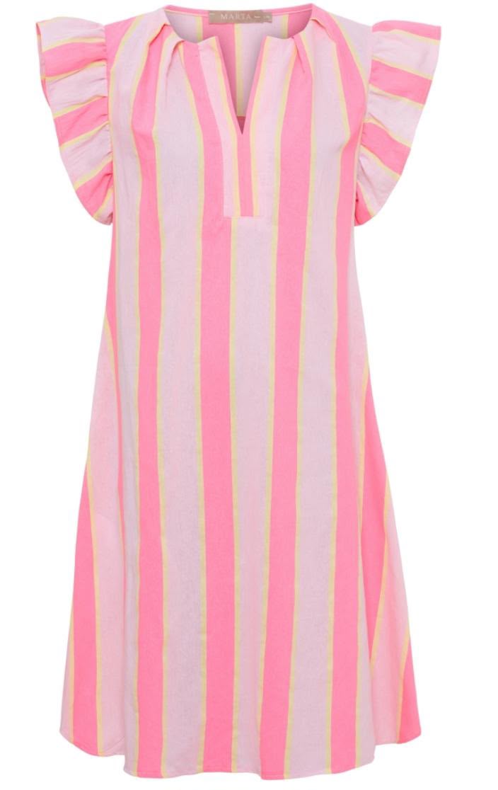 Marta du Château Jurk Amalfi Pink Stripe