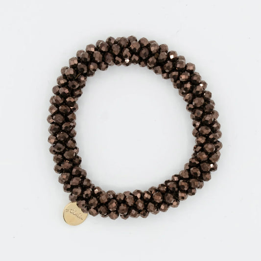Stiekie Chocolate – Kralen Haarelastiek & Armband