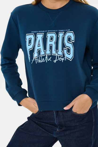 Sweatshirt MariniaSZ - Navy met Paris Print