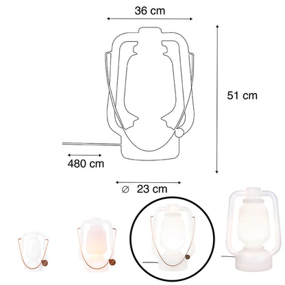 Vloerlamp wit 51 cm IP44 - Storm Large