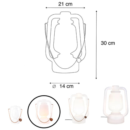 Tafellamp oplaadbaar 30 cm IP44 wit - Storm Small