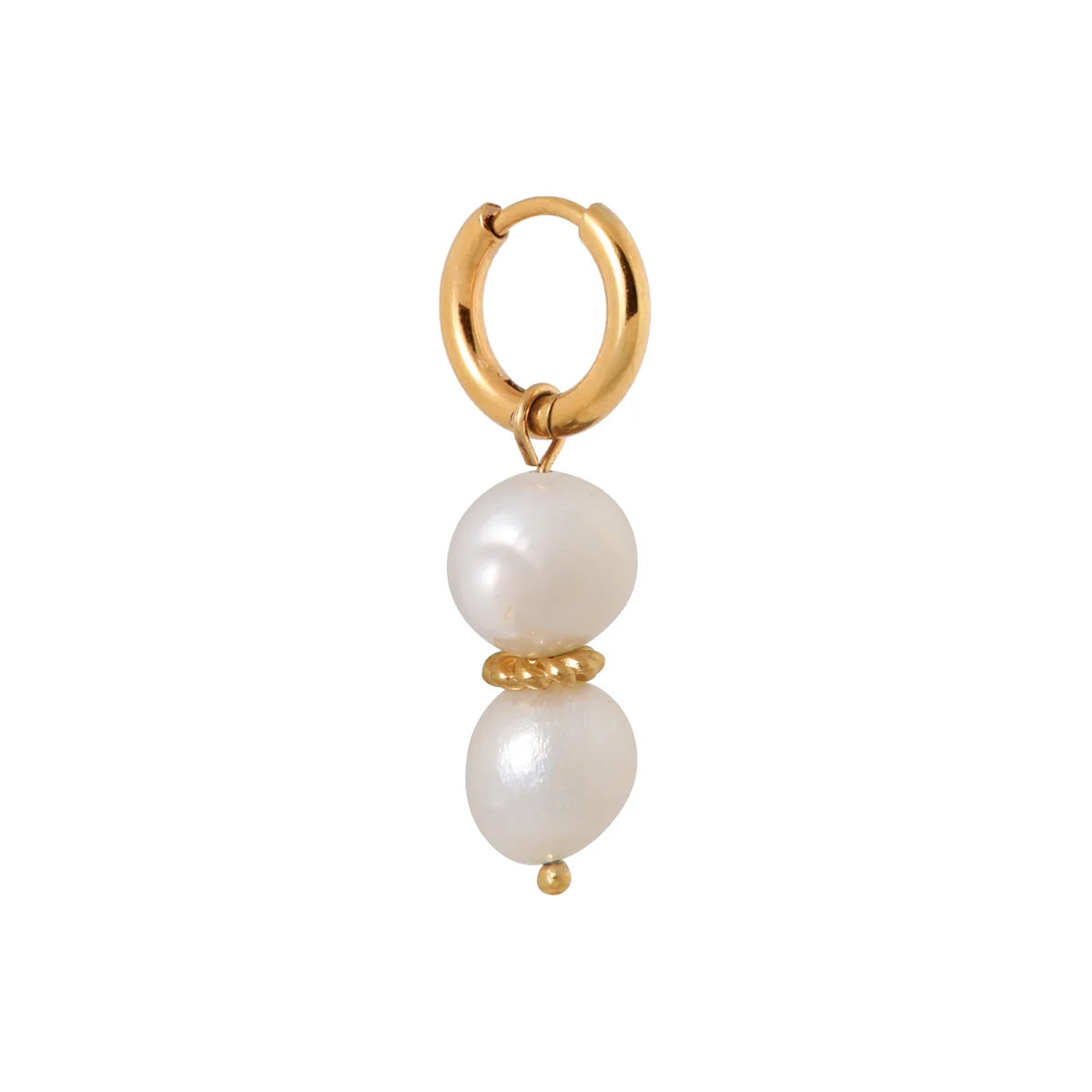 Belle pearl hoop gold Label Kikik