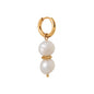 Belle pearl hoop gold Label Kikik