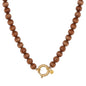 Brown cat eye snake necklace gold Label Kiki