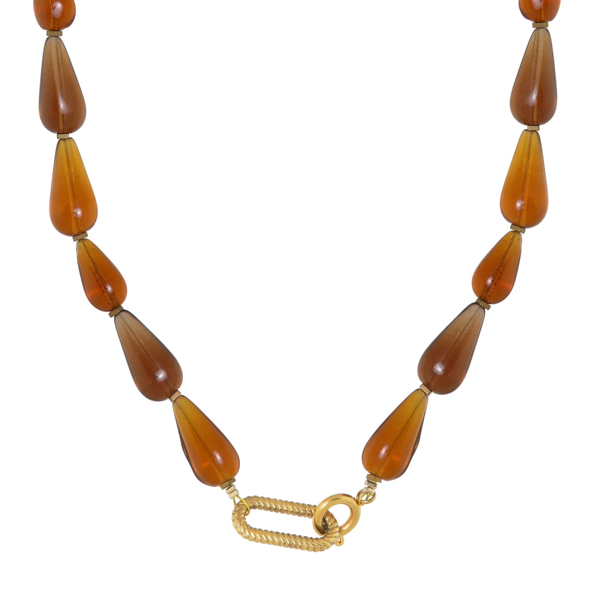 Bruine drup ketting goud Label kiki