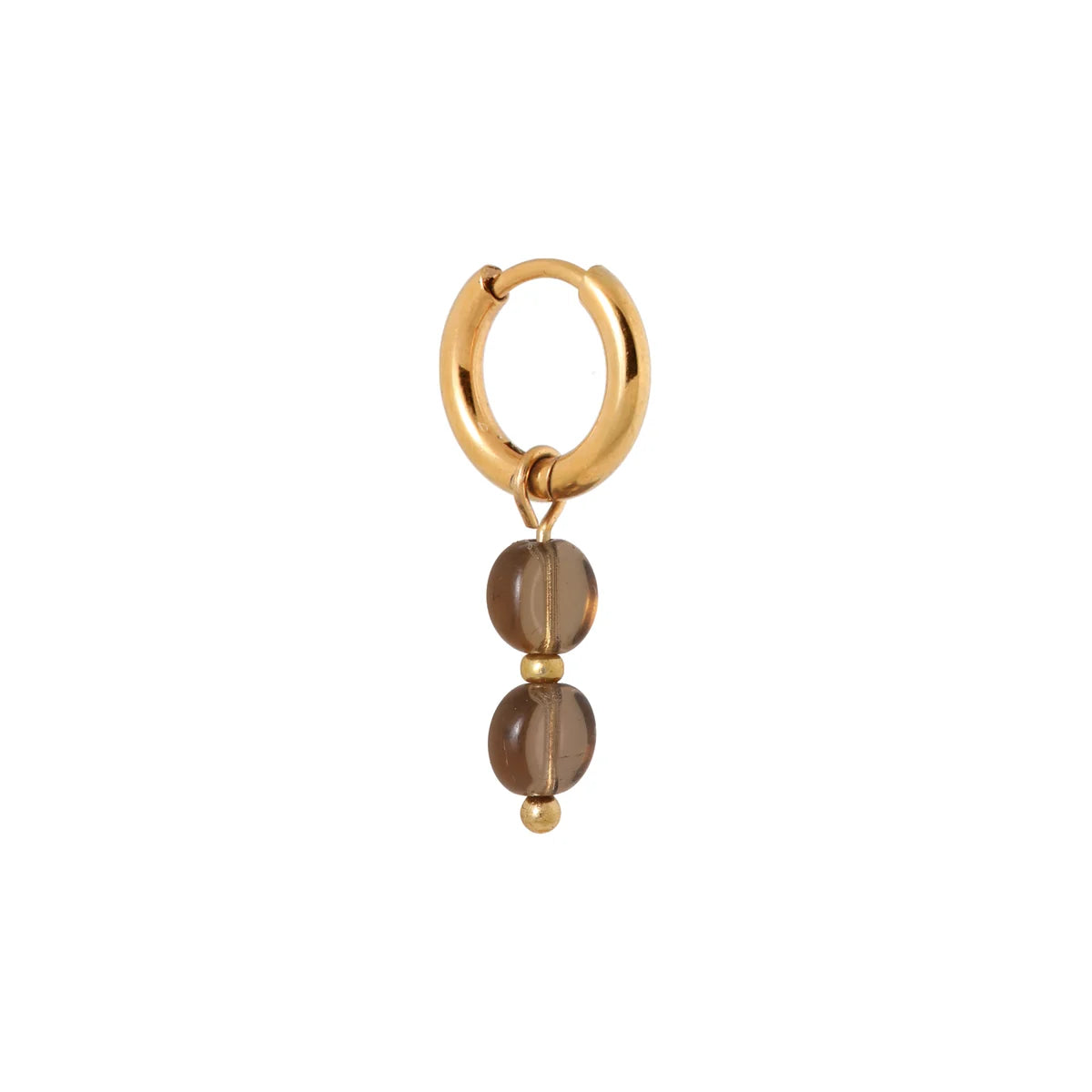 Brown round hoop gold Label Kiki