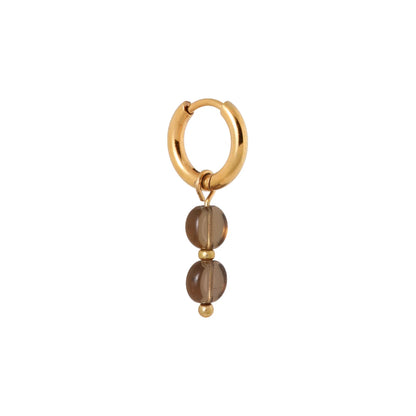 Brown round hoop gold Label Kiki
