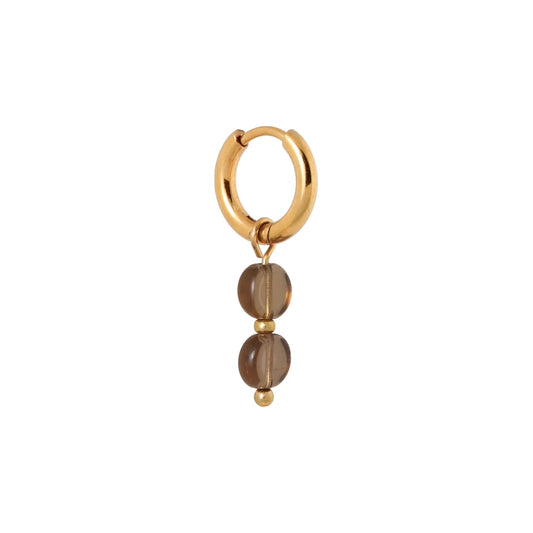 Brown round hoop gold Label Kiki