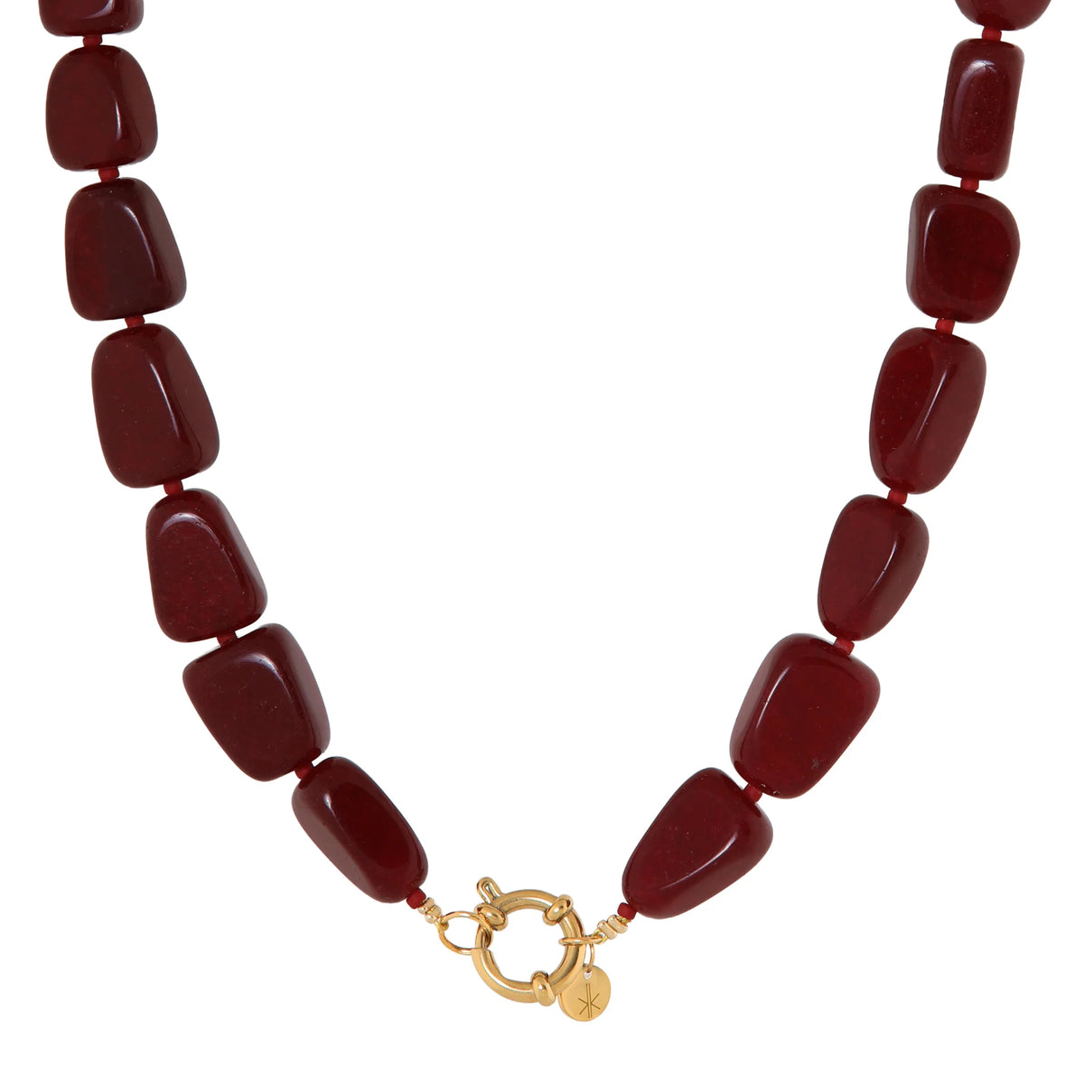 Burgundy necklace gold Label Kiki