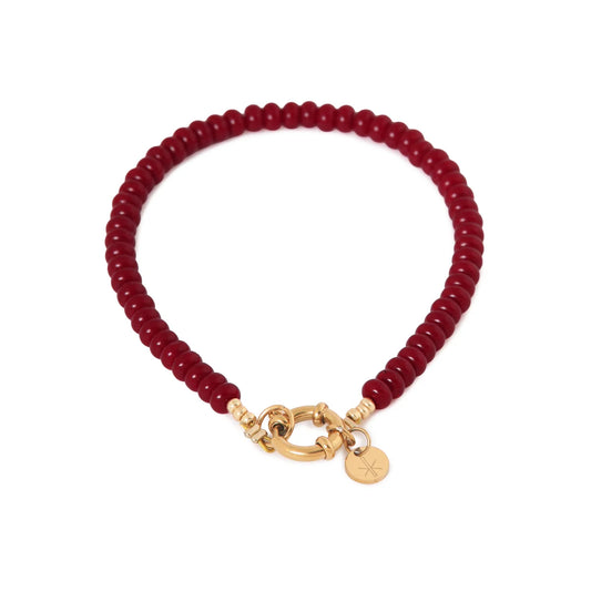 Burgundy small bracelet gold Label Kiki