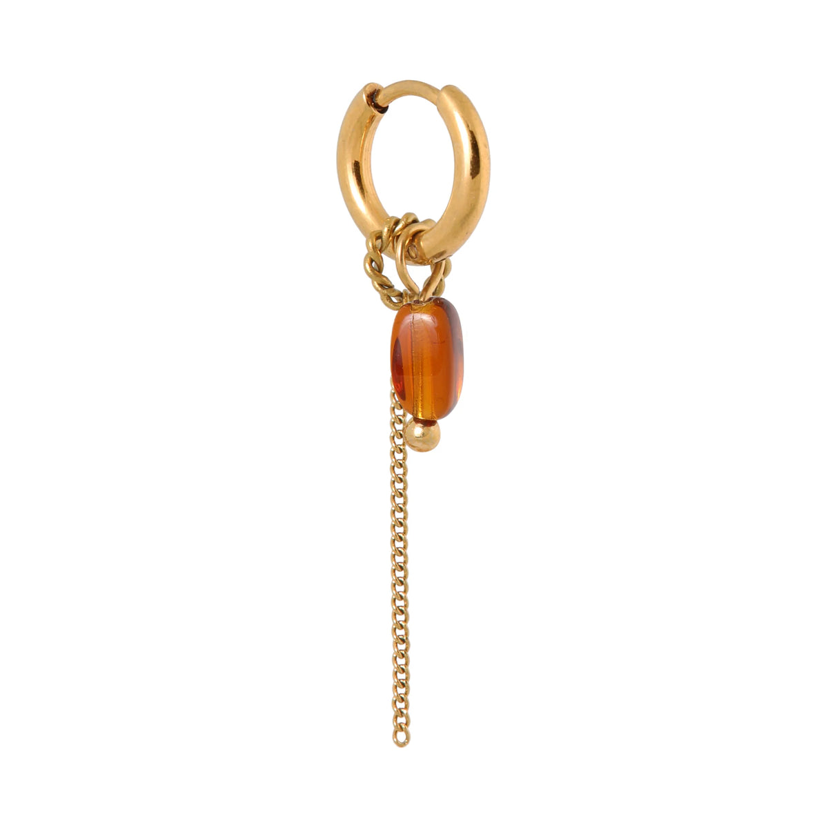 Chain oval brown hoop gold Label Kiki