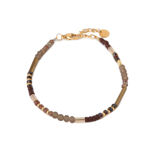 Chique brown bracelet gold Label Kiki