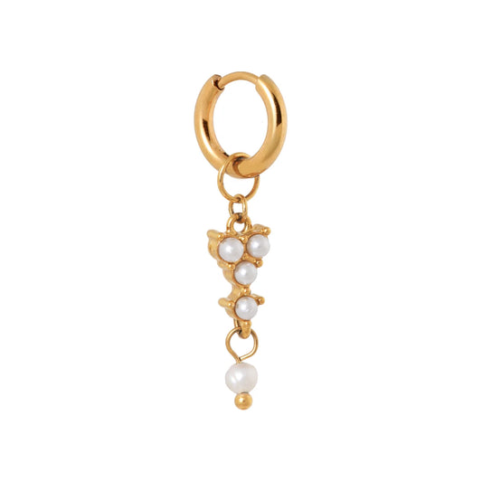 Classy pearl hoop gold Label Kiki
