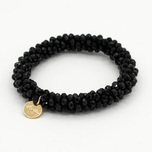 Stiekie Black – Kralen Haarelastiek & Armband