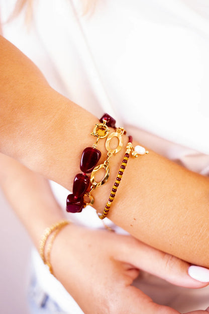 Oxblood bracelet gold Label Kiki