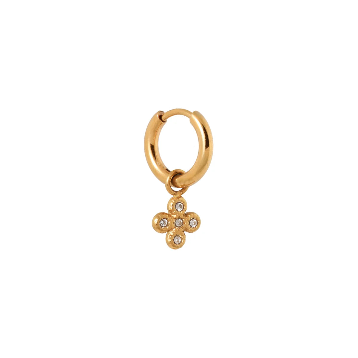 Diamond clover hoop gold Label Kiki