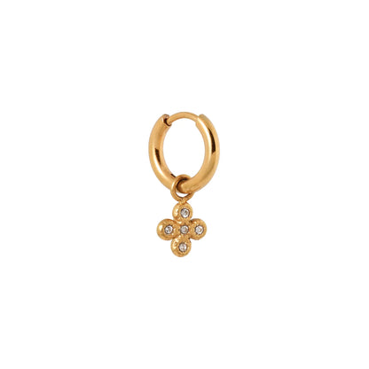 Diamond clover hoop gold Label Kiki