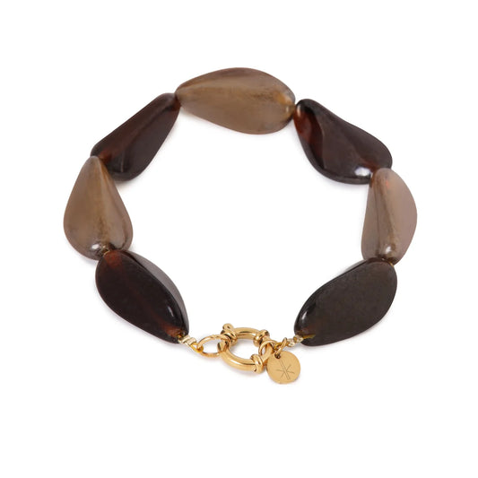 Double brown bracelet gold Label Kiki