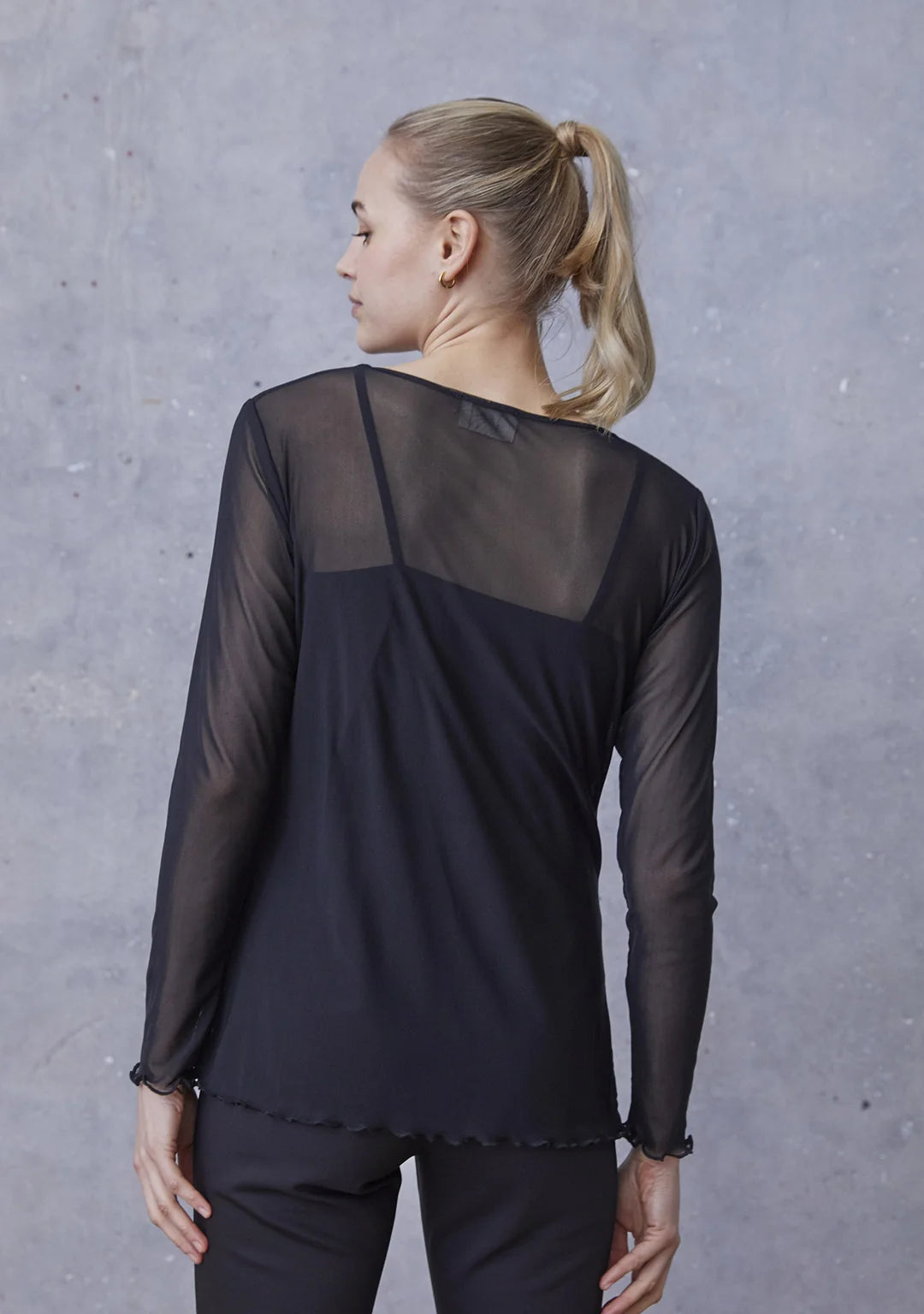 Fifi mesh l/s O-Neck