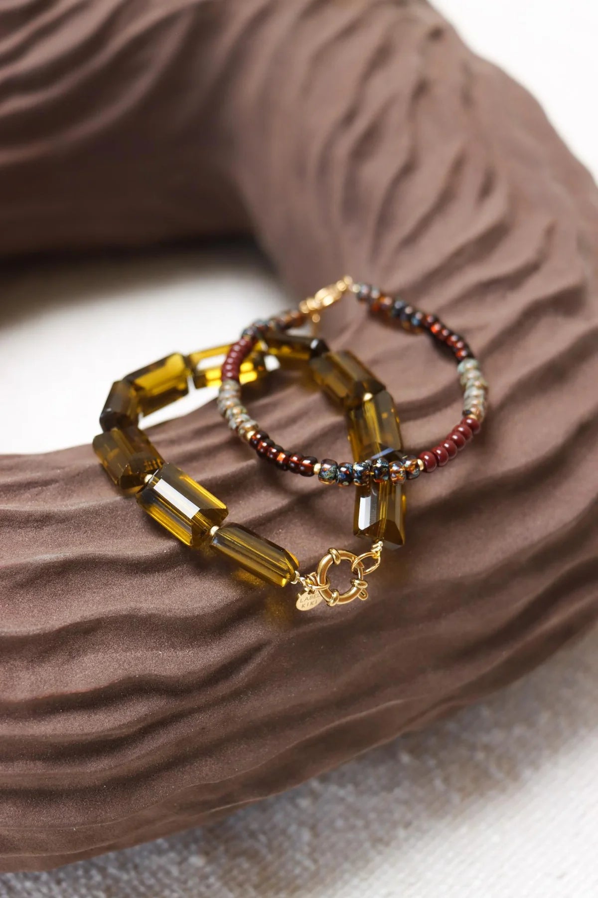 Shiny olive bracelet gold Label Kiki
