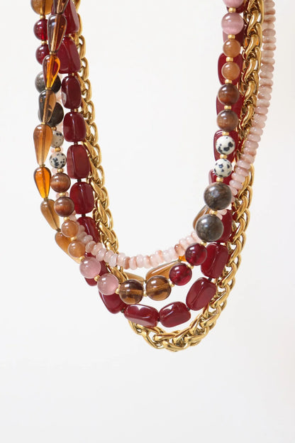 Satin twist necklace gold Label Kiki