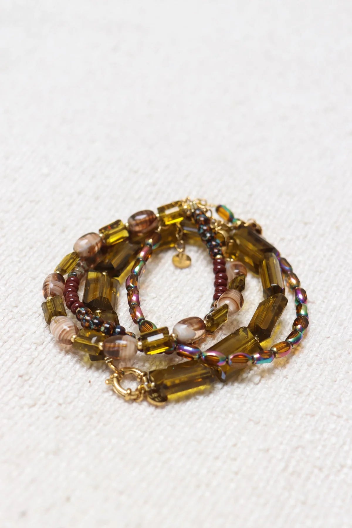 Shiny olive bracelet gold Label Kiki