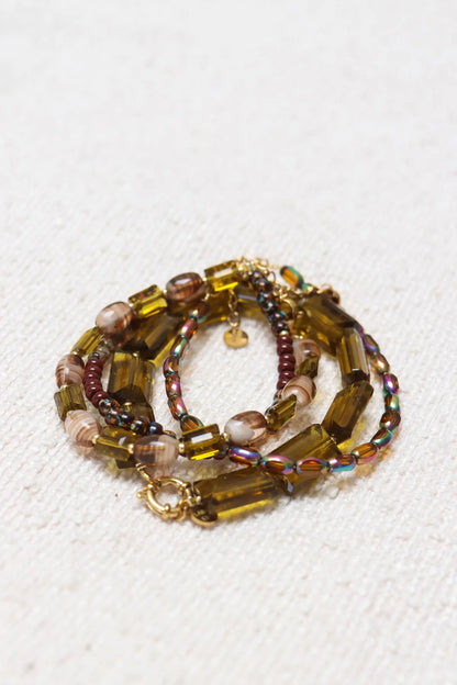 Shiny olive bracelet gold Label Kiki