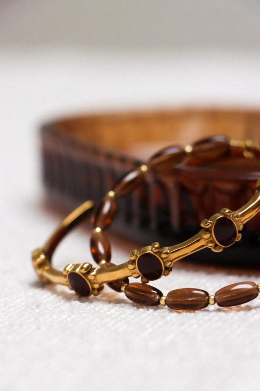Granaat romantische bangle goud Label Kiki