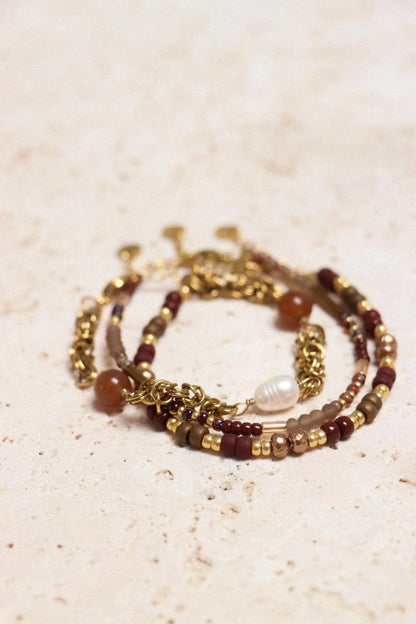 Chique brown bracelet gold Label Kiki