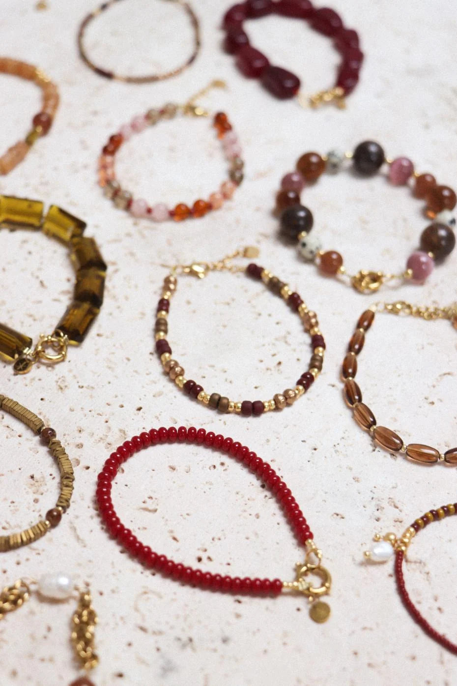 Burgundy small bracelet gold Label Kiki