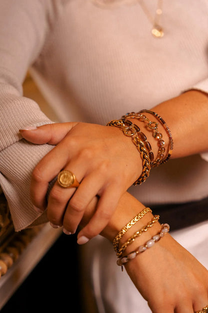 Chique brown bracelet gold Label Kiki