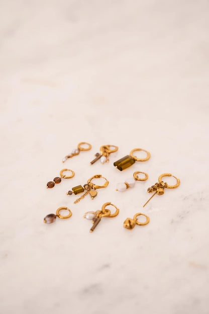 Belle pearl hoop gold Label Kikik