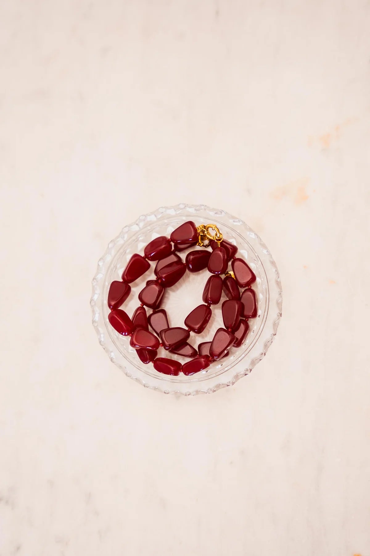 Burgundy necklace gold Label Kiki