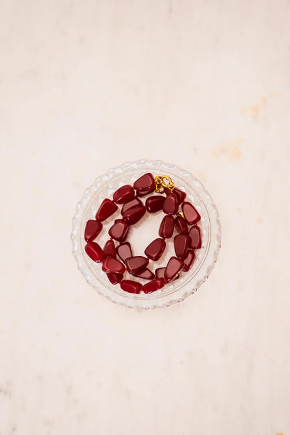 Burgundy necklace gold Label Kiki