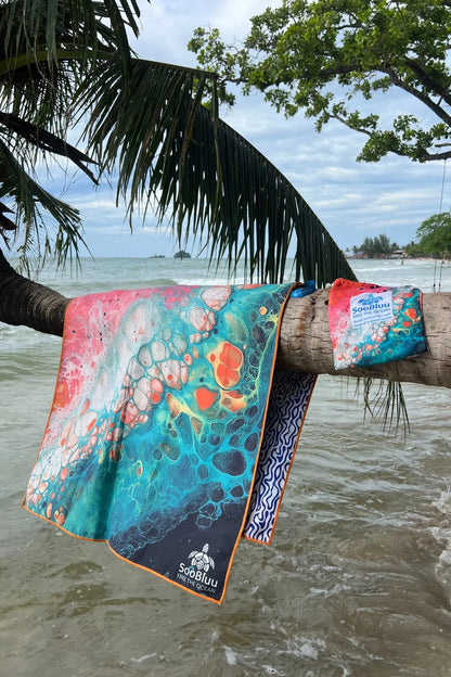Soobluu strand en reis handdoek Lamu