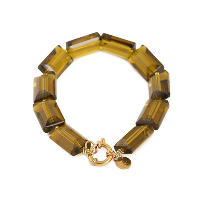 Shiny olive bracelet gold Label Kiki