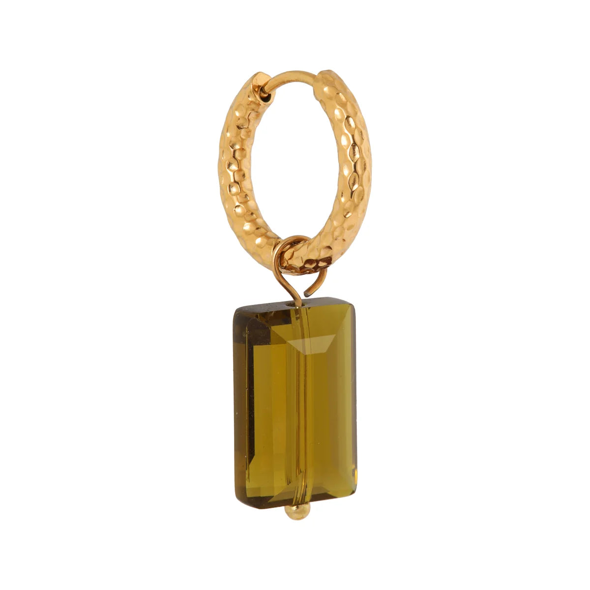 Shiny olive hoop gold Label Kiki