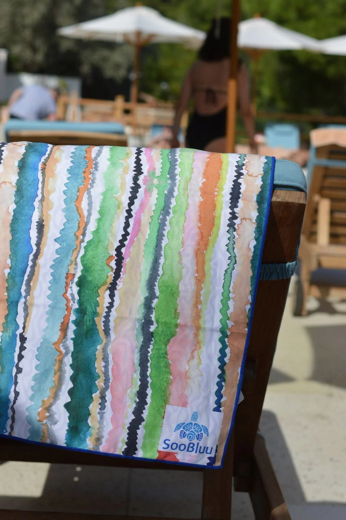 Soobluu strand en reis handdoek Wavy