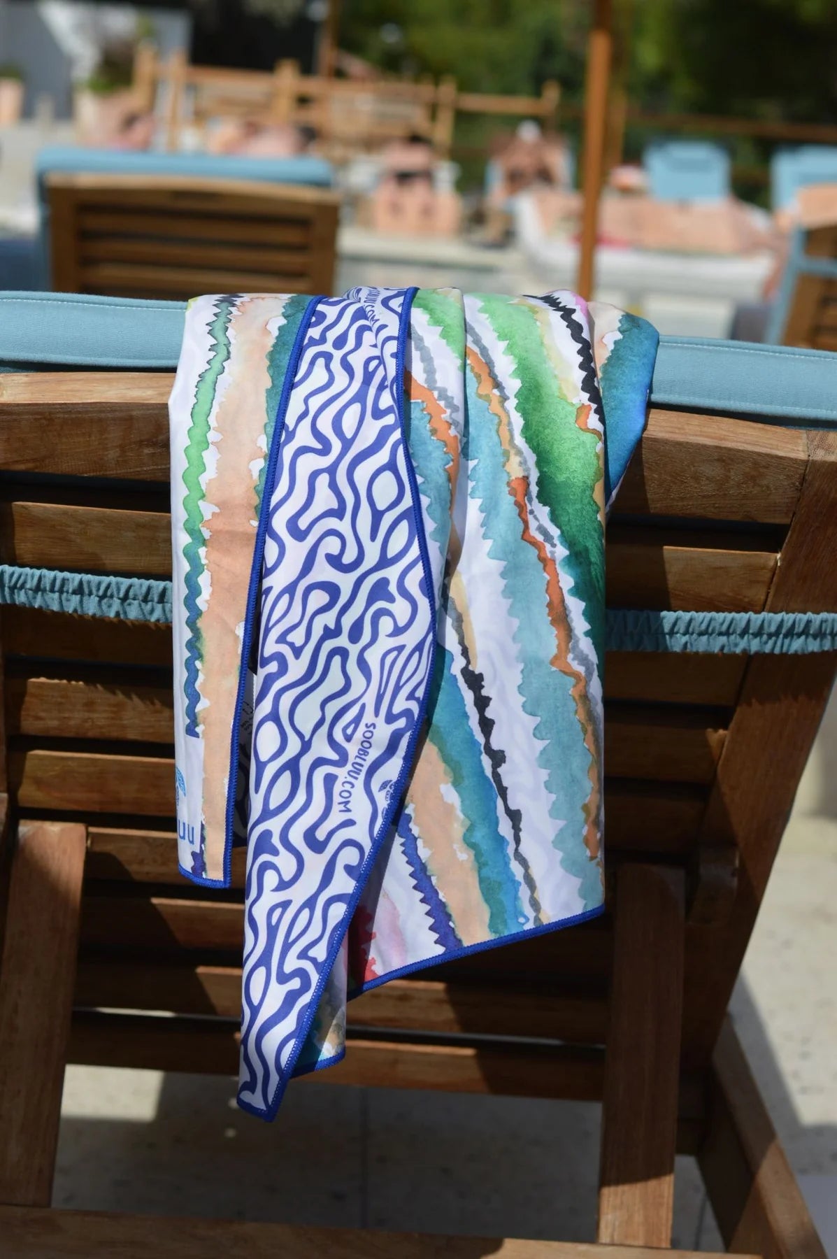 Soobluu strand en reis handdoek Wavy