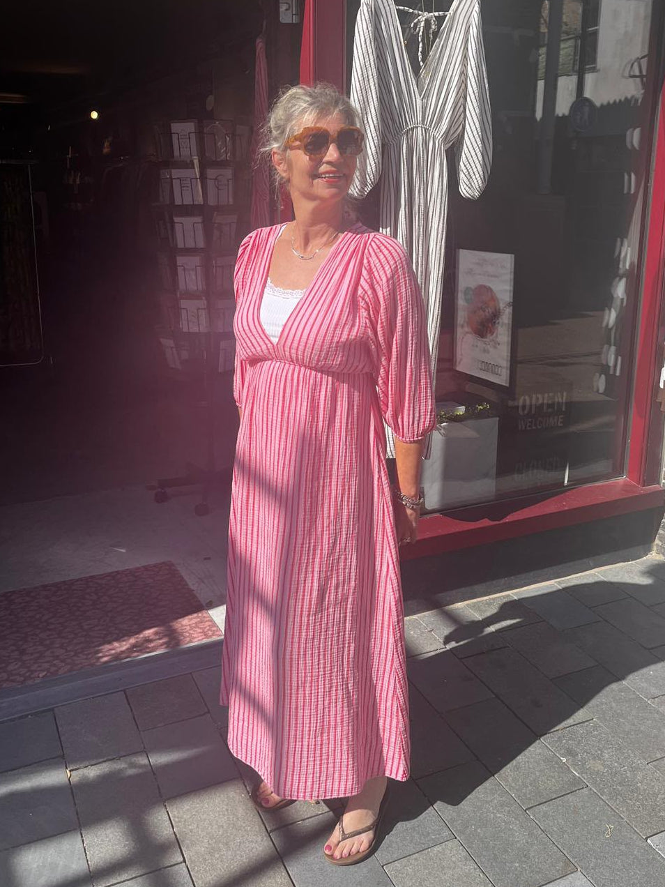 Marta du Château Pinstripe Maxi Jurk