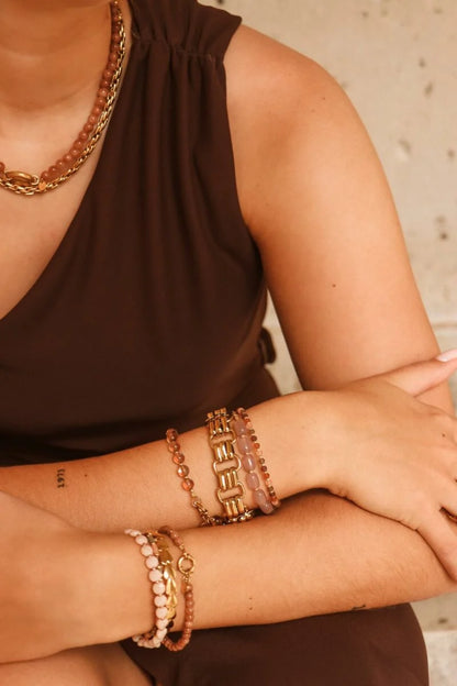 Brown flame bracelet gold Label Kiki