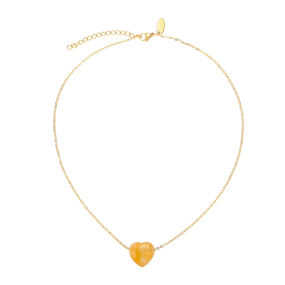 By Shir Ketting edelsteen hart groen Jaspis
