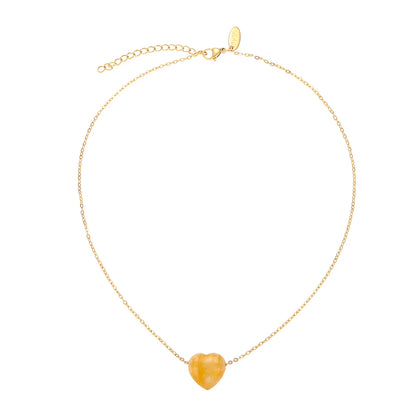 By Shir Ketting edelsteen hart groen Jaspis