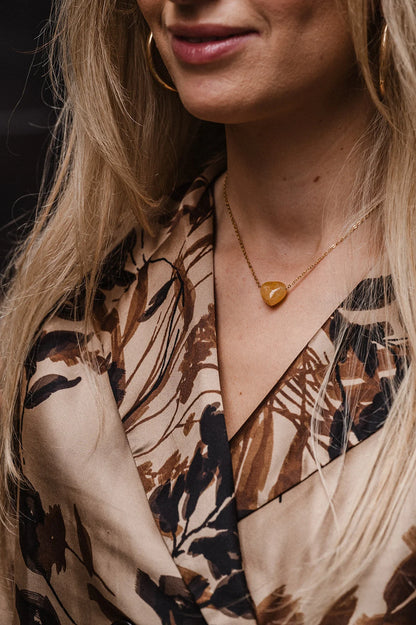 By Shir Ketting edelsteen hart groen Jaspis