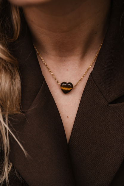 By Shir Ketting edelsteen hart groen Jaspis