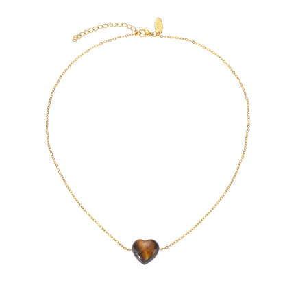 By Shir Ketting edelsteen hart groen Jaspis